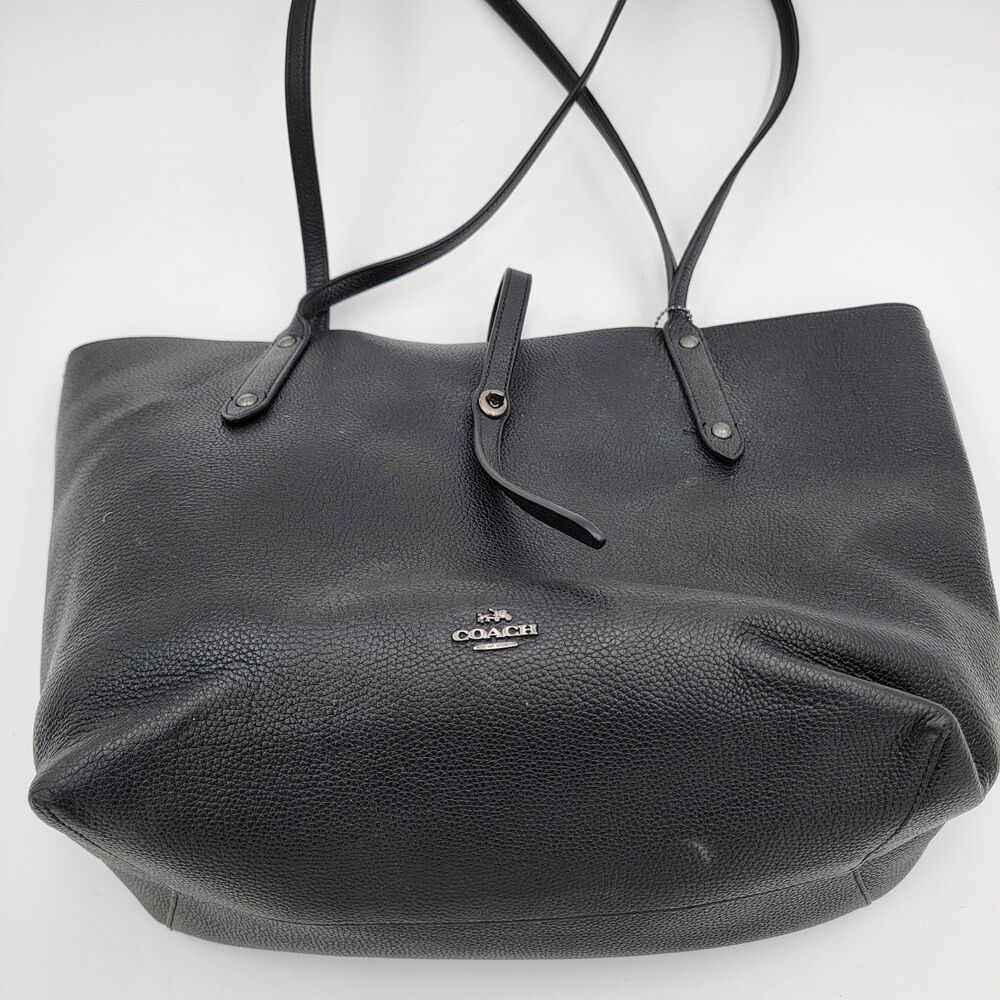 Limited Edition Coach Tote Large Black Pebble Leather Wild Beast 36315 - Picture 2 of 16